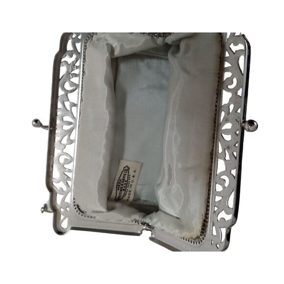 Vintage Whiting Davis Silver Metal Mesh Purse Evening Handbag - Picture 13 of 16